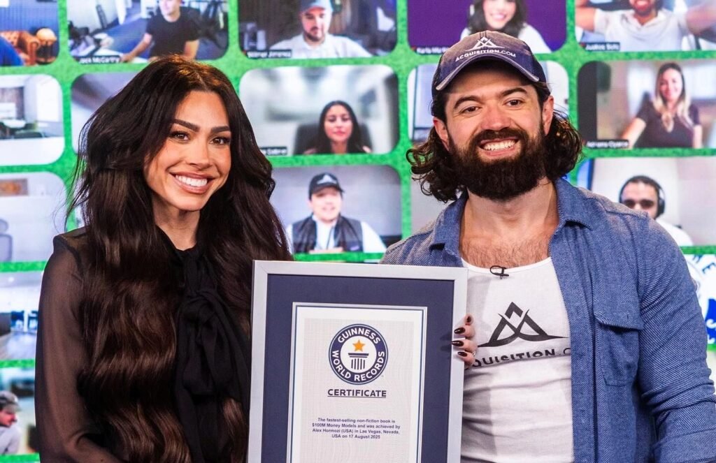 Alex Hormozi shatters records with $100M Money Models, selling 2.7M copies in one day after a viral livestream shoutout to Musk and Bezos.