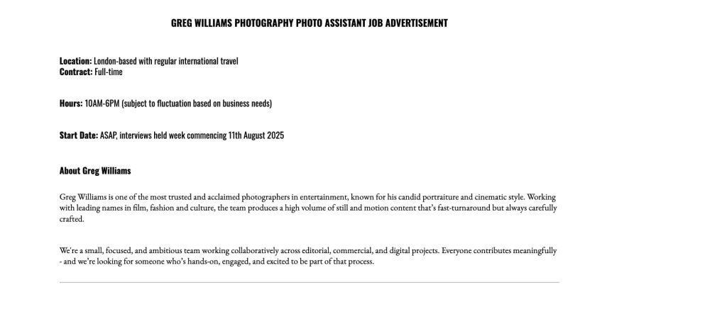 Greg Williams Photography apologises after a job ad sparked outrage for listing a “preferred age,” with critics calling it discriminatory under the Equality Act 2010.