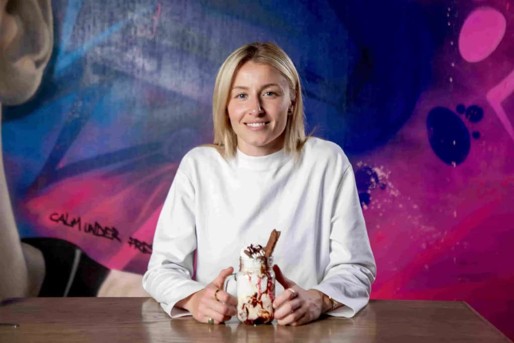 Leah Williamson launches Captain’s Choice sundae at TOCA Social for Women’s Euros, mixing chocolate favourites and raising funds for women’s football all summer.