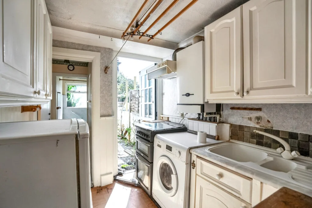 One of Britain’s narrowest homes, a 7ft wide two bed terrace in Chatham with 500 sqft and a tiny garden, is up for auction with a £75k guide price this September.