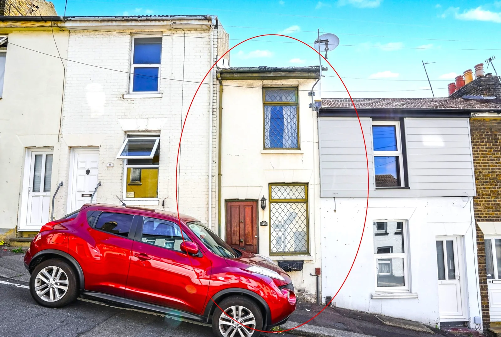 One of Britain’s narrowest homes, a 7ft wide two bed terrace in Chatham with 500 sqft and a tiny garden, is up for auction with a £75k guide price this September.