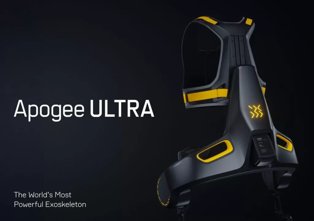 German Bionic’s Apogee ULTRA exoskeleton lifts 80lbs, boosts walking endurance and supports workers in logistics, construction and healthcare with smart tech.