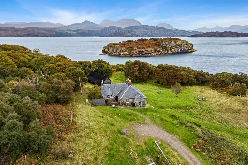 A stunning four-bedroom stone cottage with its very own private island is up for sale at £550,000 - offering a rare blend of charm, luxury, and breathtaking scenery!